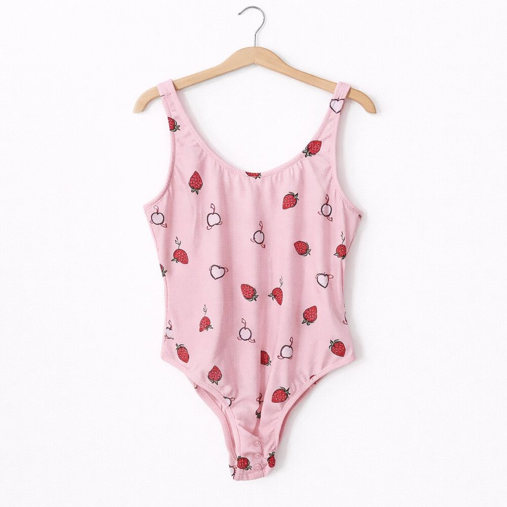 REVAMPED SWIM | Strawberry & Flamingo Pink One Piece Swimsuit - 18 P2P